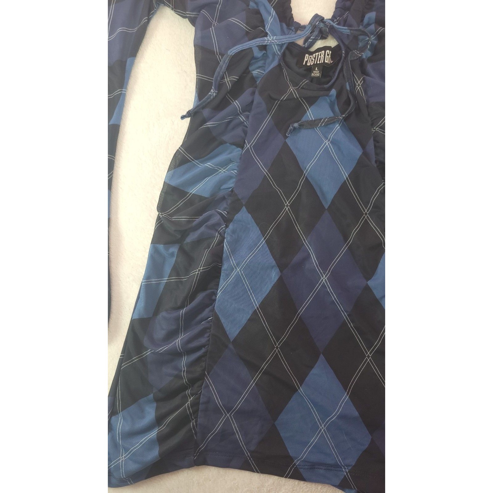Poster Grl Dolls Kill Royal Learn The Ropes Argyle Pattern Mini Dress Size Large — image 6 of 8